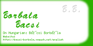 borbala bacsi business card